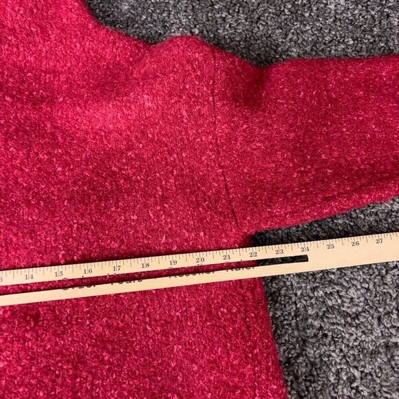 Eileen Fisher Sweater Bruco Alpaca Wool Silk Womens Small Red Lightweight Jacket - Picture 9 of 10